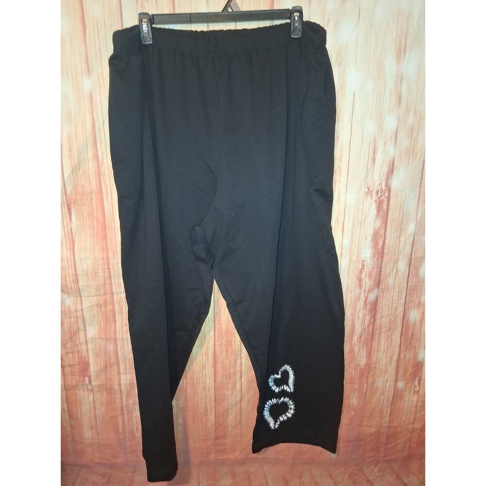 Woman Within Black Taper Elastic Waistband Pull-on Pants Sz 34/36
